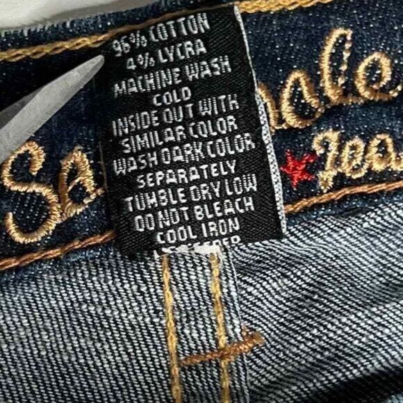 South pole Distressed Cropped Straight Leg Denim‎ Jeans Size 7 - Picture 6 of 8